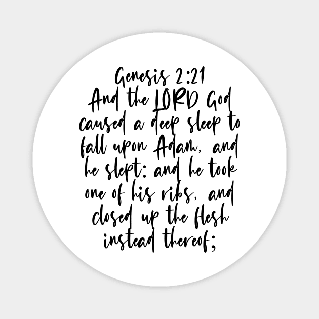 Genesis 2:21 Bible Verse Magnet by Bible All Day 